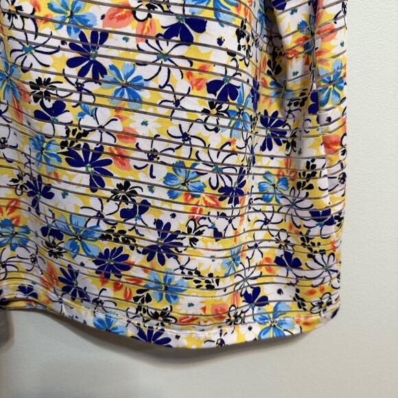 Coral Bay Womens Plus Size Floral Striped Button-Up Shirt 2X - Picture 6 of 8